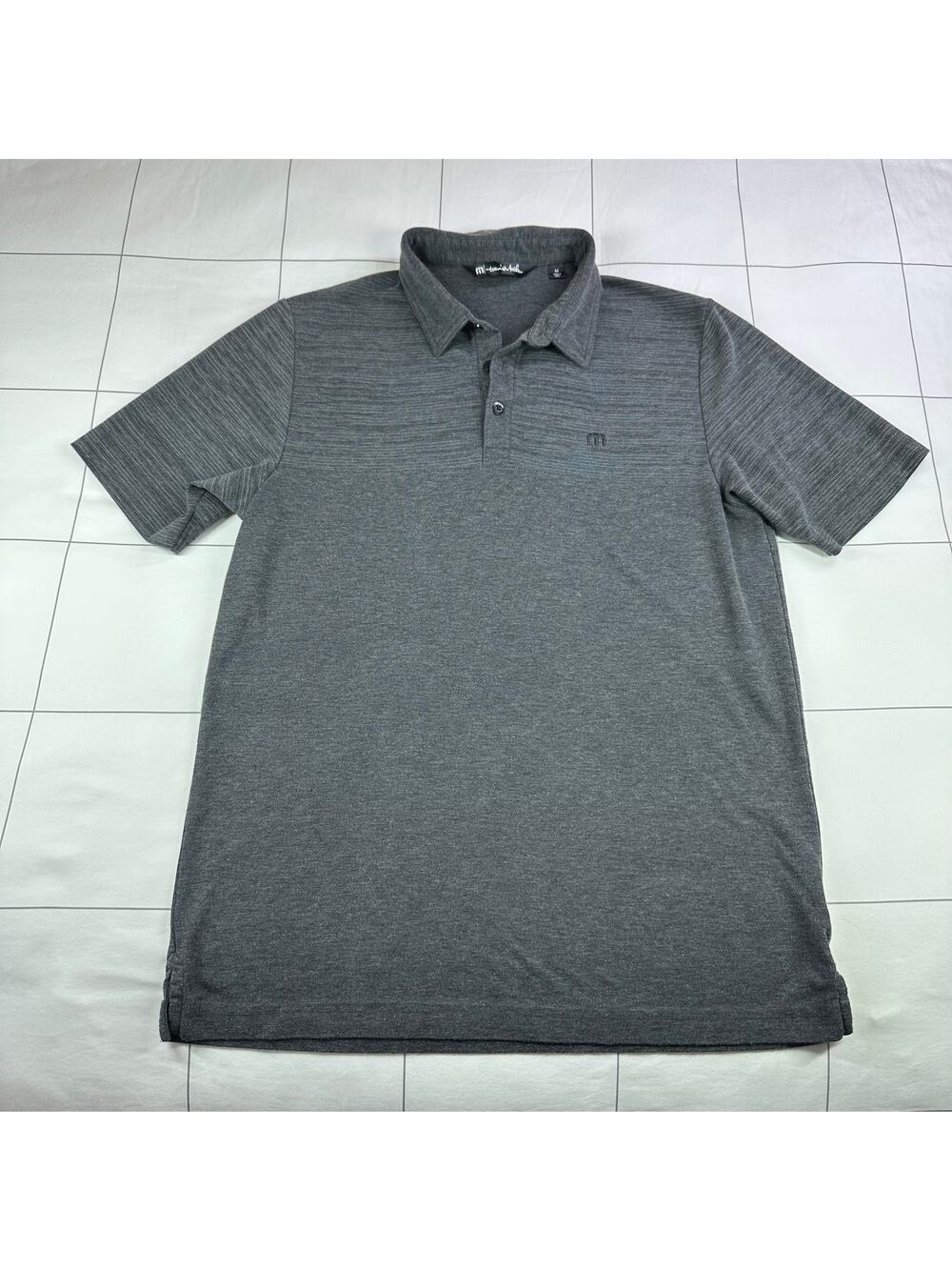 Travis Mathew Polo Shirt Mens Medium Gray Pima Cotton Short Sleeve Collared Golf